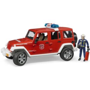 Igračke Bruder Jeep Wrangler vatrogasni sa figurom 025281