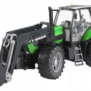 Bruder igračka traktor Deutz sa kašikom zelene boje sa velikim točkovima i detaljima.