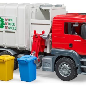 Bruder kamion MAN TGS đubretarac sa žutom i plavom kantom za smeće