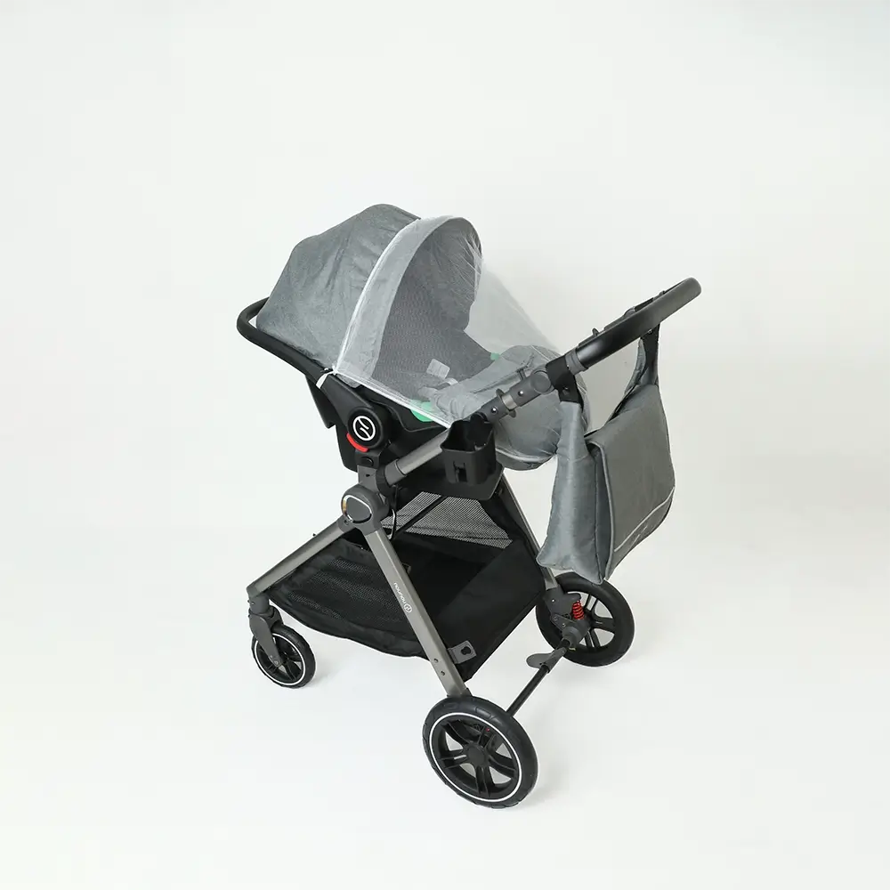 Kombinovana-kolica-za-bebe-X1-iSize-Grey-auto-sediste-sa-mrezicom-za-komarce