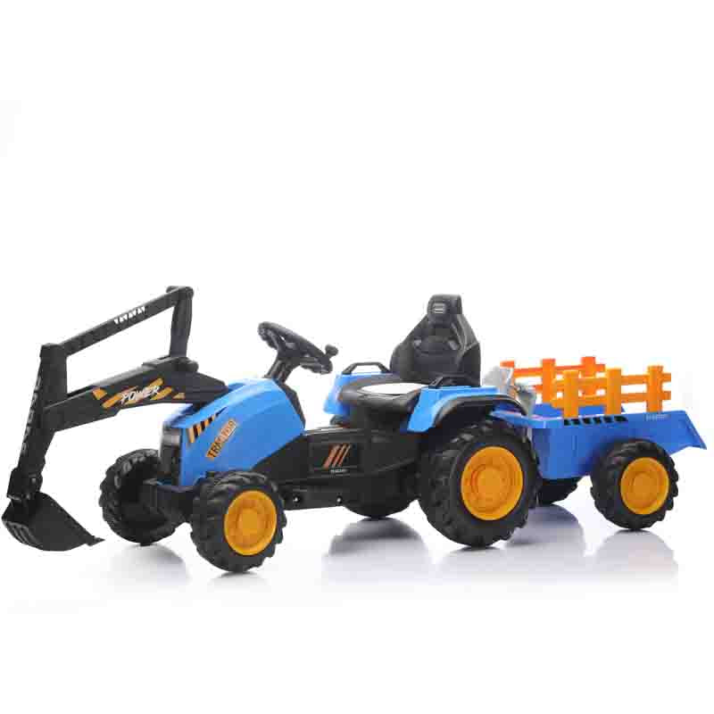 Traktor na akumulator sa kašikom i prikolicom-1